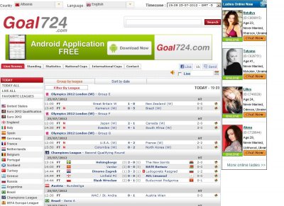 Live football scores, standings and statistics all aroud the world